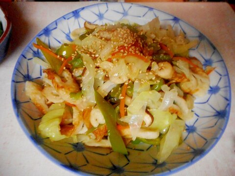 ちくわ入とキャベツの野菜炒め